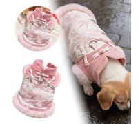 Traje tradicional festivo de Cheongsam para mascotas, cómodo traje de algodón de Año Nuevo para perros y gatos, elegante ropa de estilo cultural para ocasiones especiales (rosa, 30 cm)