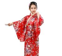 Traje Tradicional Niñas Japonesa Vestido Tradicional Japonés para Niña Traje Ropa para Niños Yukata Outings Kimono Bebé Niñas Ropa y Falda Pantalones con Damas Anime Cosplay (2-Red, 7-8 Years)