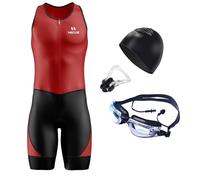 Traje triatlón de Manga Corta para Hombre, Summer Cycling Skinsuit Triatlón, Racing Tri Suit de Bicicletas Acolchado, MTB Mono Bueno para Correr, Andar en Bicicleta, Nadar (TYP-2,M)