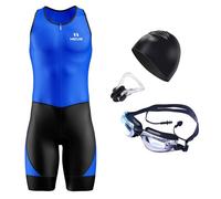 Traje triatlón de Manga Corta para Hombre, Summer Cycling Skinsuit Triatlón, Racing Tri Suit de Bicicletas Acolchado, MTB Mono Bueno para Correr, Andar en Bicicleta, Nadar (TYP-8,L)