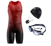 Traje triatlón de manga corta para hombre, Summer Cycling Skinsuit Triatlón, Racing Tri Suit de Bicicletas Acolchado, MTB Mono Bueno para Correr, Andar en Bicicleta, Nadar (TYP-4,XL)