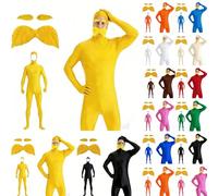 Traje unisex para mujer y hombre, traje de cuerpo completo, disfraz de Slenderman naranja y naranja, disfraz de cara abierta, Halloween, carnaval, cosplay, mono de cuerpo entero 2026