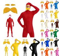 Traje unisex para mujer y hombre, traje de cuerpo completo, disfraz de Slenderman naranja y naranja, disfraz de cara abierta, Halloween, carnaval, cosplay, mono de cuerpo entero 2026