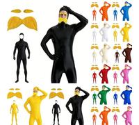 Traje unisex para mujer y hombre, traje de cuerpo completo, disfraz de Slenderman naranja y naranja, disfraz de cara abierta, Halloween, carnaval, cosplay, mono de cuerpo entero 2026