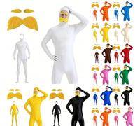 Traje unisex para mujer y hombre, traje de cuerpo completo, disfraz de Slenderman naranja y naranja, disfraz de cara abierta, Halloween, carnaval, cosplay, mono de cuerpo entero 2026
