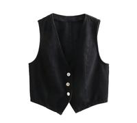 Traje Vaquero Corto + Falda-Chaleco Negro-M