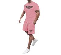 Trajes casuales de verano para hombre con estampado de letras, corte holgado, cómodos para uso diario y actividades al aire libre. Versatilidad para Cada Plan