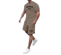 Trajes casuales de verano para hombre con estampado de letras, corte holgado, cómodos para uso diario y actividades al aire libre. Versatilidad para Cada Plan