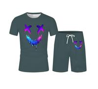 Trajes casuales de verano para hombre, corte holgado, diseño estampado, tela elástica cómoda, uso diario, camiseta a juego, fácil cuidado, ligero y transpirable. Estilo que Nace de lo Simple