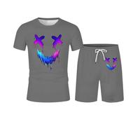 Trajes casuales de verano para hombre, corte holgado, diseño estampado, tela elástica cómoda, uso diario, camiseta a juego, fácil cuidado, ligero y transpirable. Estilo que Nace de lo Simple