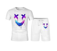 Trajes casuales de verano para hombre, corte holgado, diseño estampado, tela elástica cómoda, uso diario, camiseta a juego, fácil cuidado, ligero y transpirable. Estilo que Nace de lo Simple