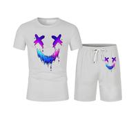 Trajes casuales de verano para hombre, corte holgado, diseño estampado, tela elástica cómoda, uso diario, camiseta a juego, fácil cuidado, ligero y transpirable. Estilo que Nace de lo Simple