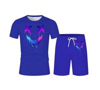 Trajes casuales de verano para hombre, corte holgado, diseño estampado, tela elástica cómoda, uso diario, camiseta a juego, fácil cuidado, ligero y transpirable. Estilo que Nace de lo Simple