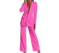 Trajes de 2 piezas para mujer, trajes de dos piezas con solapa, chaqueta y pantalones, trajes para mujer, botones de venta, chaqueta de manga larga, pantalones largos, conjunto de traje de talla