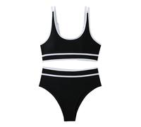 Trajes de Banho para Mulheres Bikinis Mujer 2026 Mujer Sexy Tallas Grandes Cómodo Dividido Playa Junto Al Mar con Sujetador Cojín Traje de Baño Bikinis 2026 con (Black M)