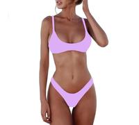 Trajes De Baño De 2 Piezas con Short Una Barriga Deportivos Talla Bonitos Colaless Proteccion Flecos Rayas Negra Camuflaje Metalizado Violeta Enterizos Lindas 50 Las Tempt L