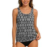 Trajes de baño de Dos Piezas Tankini Bikini de Cintura Alta con Braguita Trajes de baño para Playa, en Tissu Extensible, résistant au chlore y Confortable, Ideal para mer, été Deux pièces