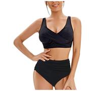 Trajes De Baño De Dos Piezas Traje Baño Menstrual 2 Pieza 2026 Conjunto Bikini para Mujer Traje Dos Piezas con Cuello En V Bandeau con Volantes Más Ajustable Bañador Natación para Mujer