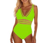 Trajes De Baño De Una Pieza para Mujer Cintura Vintage Push Up Sexy Slim Fit Cintura Alta Veraneo Ruching Bañador para La Playa, La Arena, La Piscina, Tomar El Sol, El SPA, El Surf, Las Vacaciones