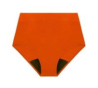 Trajes de baño menstruales de 4 capas a prueba de fugas, bragas de cintura alta, bikini, ropa de playa absorbente, pantalones cortos, tallas grandes(Orange,Y,M)