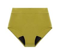 Trajes de baño menstruales de 4 capas a prueba de fugas, bragas de cintura alta, bikini, ropa de playa absorbente, pantalones cortos, tallas grandes(verde,3pcs,XXL)