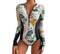 Trajes de Baño Mujer Bañador Reductor Barriga Manga Guardia Impreso Traje Traje Protector ñarse Trajes de ño Largos ñ erupción ñador Mujer Talla Grande Bikini Reductor (White S)