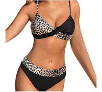 Trajes de Baño Mujer Conjunto de Bikinis Dos Piezas Playa Sexy Leopardo Estampados Moda Push up Bikini Cintura Alto Bragas Beachwear Bañador Control de Vientre Vacaciones Hawai 2025