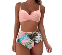 Trajes de baño mujer dos piezas traje de playa push up sexy conjunto bikini brasileño tanga cintura alta triángulo traje mujer dos piezas push up sin cintura, Cielo Blu-d, XL