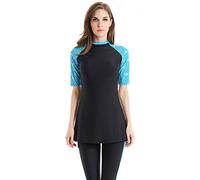 Trajes De Baño Musulmanes Damas Burkini Manga Manga Corta Ropa De Play Modest Muslim Swimwear (N3, Int'l 5XL)