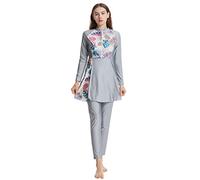 Trajes de baño Musulmanes para Mujer, 3 Piezas, Cubierta Completa, Traje de baño Modesto, Ropa de Playa, Traje de baño Burkini (L, F3)