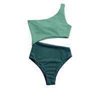 Trajes de baño para mujer de dos piezas brasileña Curvy Bikini Conjunto Backless Mar Cintura Baja Traje de Baño Triángulo Playa V Cuello Beachwear Deportivo Ajustable Bikini Swimwear, Verde, XL