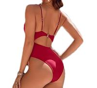 Trajes de baño para mujer, traje de baño de contención del vientre | Monokini Transpirable para el Control de la Vientre,Trajes de baño de mujer, trajes de baño con corte alto para niñas, rojo, XL