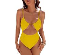 Trajes de baño para mujer, traje de baño de contención del vientre | Monokini Transpirable para el Control de la Vientre,Trajes de baño de mujer, trajes de baño con corte alto para niñas, amarillo, S