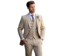 Trajes de boda de esmoquin para hombre, ropa de novio, traje formal para hombre, traje de fiesta de graduación, blazer + pantalones + chaleco, color como en la imagen, L