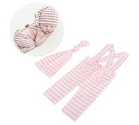 Trajes de fotografía para recién nacidos Monos de rayas rosas Romper Hat Suit Shoot Props Baby Photo Costume para 0-12 meses Baby Girl Boy Photo Studio(tira rosa)