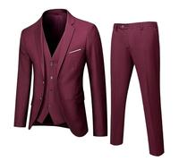 Trajes de Hombre 2 Piezas Conjunto Formal de Una Sola Tinta para Matrimonio Blazer y Pantalones Elegante para Negocios Ceremonia Conjunto de Hombre Casual Cena Traje de Novia Ceremonia Slim Fit Trajes