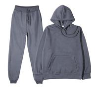 Trajes de invierno para mujer, traje casual, ropa deportiva, pantalones de manga larga, dos conjuntos de pantalones de boda de talla grande para mujer, gris oscuro, XL