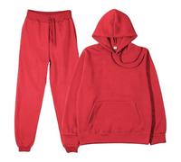 Trajes de invierno para mujer, traje casual, ropa deportiva, pantalones de manga larga, dos conjuntos de pantalones de boda de talla grande para mujer, rosso, M