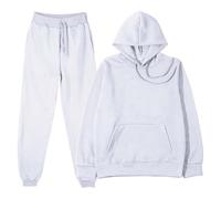 Trajes de invierno para mujer, traje casual, ropa deportiva, pantalones de manga larga, dos conjuntos de pantalones de boda de talla grande para mujer, blanco, S