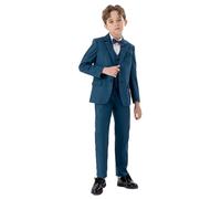 Trajes de Negocios para niños, Abrigo, Conjunto de 4 Piezas, Esmoquin para niños, Traje Formal para niños con Chaleco, Pantalones, Conjunto de Pajarita, Corte Ajustado Trajes Traje De Bomberos Hombre