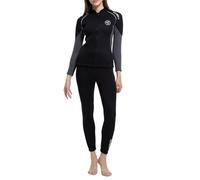 Trajes de Neopreno de Buceo Completo para Mujer de 2 Piezas 3 mm Neopreno Top & Pantalones, Traje de Buceo con Cremallera Frontal Ultra Elástico para Nadar, Bucear, Hacer Snorkel, Surf, Sup S