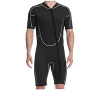 Trajes de Neopreno para Hombre, Traje de triatlón de Cuerpo Completo Corto de 0, 3 cm para Hombre, Traje de Neopreno cómodo y Transpirable con Cremallera Frontal para Buceo, Snorkel y natación.