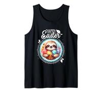 Trajes de Pascua felices perezosas de pascua lindas mujeres Camiseta sin Mangas