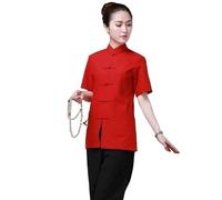 Trajes De Tai Chi Camisa de Kung Fu for mujer, uniforme de Tai Chi, disfraz de manga corta
