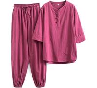 Trajes de Tai Chi Ropa de Tai Chi Uniforme de Kung Fu para mujer Conjunto de artes marciales de lino y algodón Pantalones de manga corta Uniforme de meditación zen, Traje Tang Ropa tradicional china