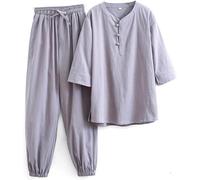 Trajes de Tai Chi Ropa de Tai Chi Uniforme de Kung Fu para mujer Conjunto de artes marciales de lino y algodón Pantalones de manga corta Uniforme de meditación zen, Traje Tang Ropa tradicional china