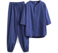 Trajes de Tai Chi Ropa de Tai Chi Uniforme de Kung Fu para mujer Conjunto de artes marciales de lino y algodón Pantalones de manga corta Uniforme de meditación zen, Traje Tang Ropa tradicional china