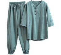 Trajes de Tai Chi Ropa de Tai Chi Uniforme de Kung Fu para mujer Conjunto de artes marciales de lino y algodón Pantalones de manga corta Uniforme de meditación zen, Traje Tang Ropa tradicional china