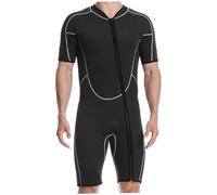 Trajes de triatlón para Hombres, Trajes húmedos para Hombres, 0, 3 cm Shorty Full Body Triathlon Wetsuit Men, cómodo Traje húmedo Transpirable con Cremallera Delantera para bucear natación