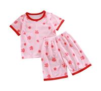 Trajes De Vestir Conjunto de Pijama de Verano Suave para niños y niñas, Camisa de Manga Corta y Pantalones Cortos, 2 uds. Traje De Piloto Mujer (8-9 Years)